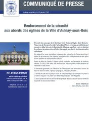 Renforcement de la sécurité aux abords des églises de la Ville d’Aulnay-sous-Bois