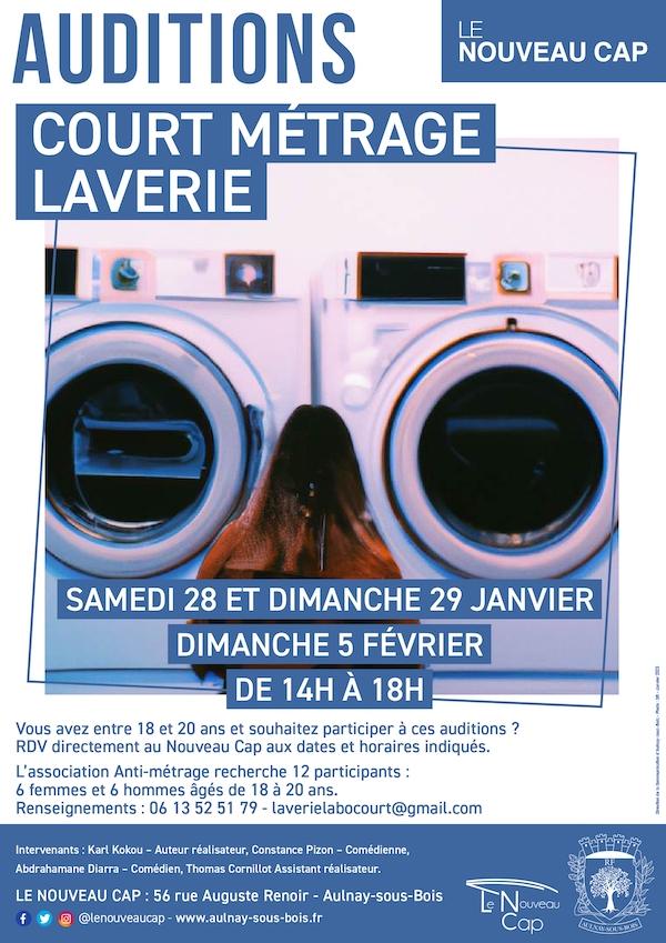 Auditions court métrage laverie 2023
