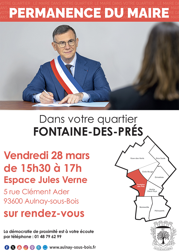 Permanence du maire Fontaine des Prés - 28 mars 2025